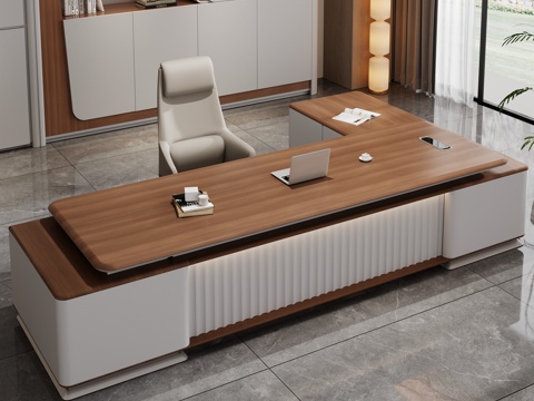  现代 办公室 办公桌椅 老板桌 大班桌 总栽桌 经理桌 班台3d模型 