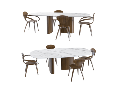  Actual design 意式餐桌椅3d模型 