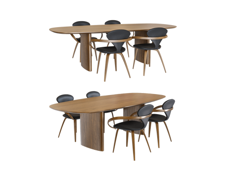  Actual design 意式餐桌椅3d模型 