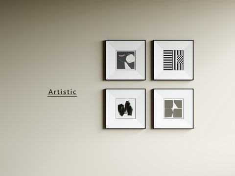  中古风装饰画3d模型 