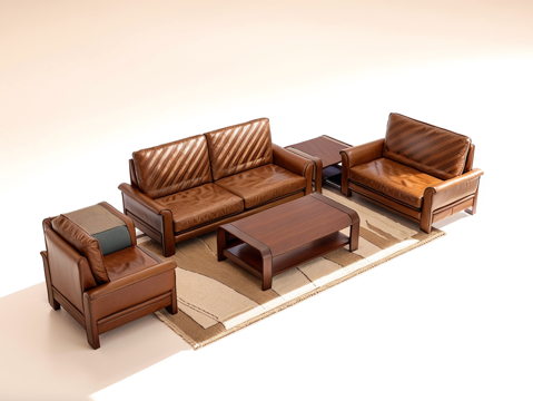 沙发茶几su模型