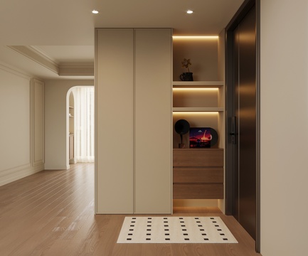 中古风鞋柜 入户鞋柜su模型