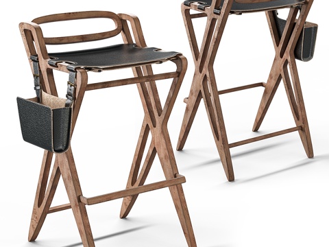  现代三角吧凳3d模型 