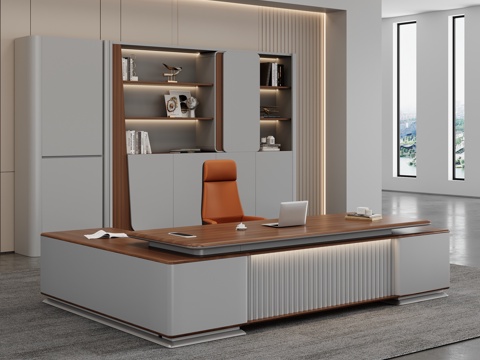  现代办公室 办公桌椅 办公桌 老板桌 大班台 班台桌 经理桌3d模型 