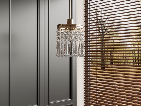  法式吊灯 小吊灯 玻璃吊灯su模型 