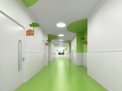  幼儿园走廊3d模型 