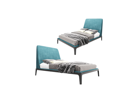  Furman 双人床3d模型 