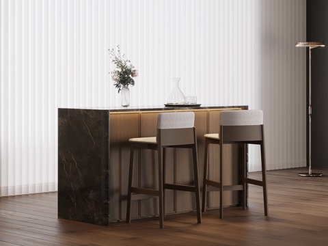 现代意式吧台 水吧台su模型