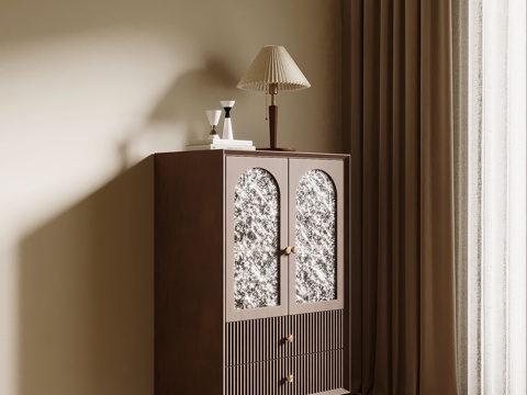 中古风边柜 矮柜 地柜su模型