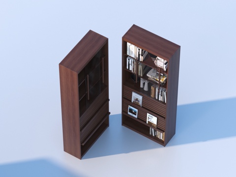  书架 书柜 置物架 装饰架3d模型 