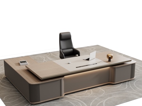  现代 办公桌 老板桌3d模型 