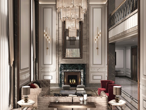  轻奢别墅 样板间 最新全套施工图 效果图合集cad施工图 