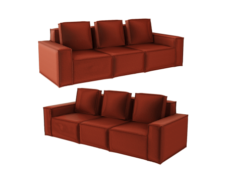  Scandic 三人沙发3d模型 