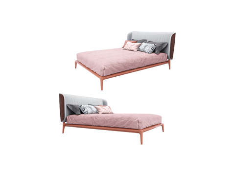  Furman 双人床3d模型 