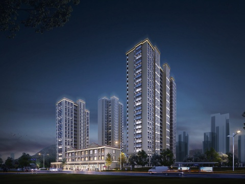  现代  高层住宅 小区住宅3D模型3d模型 