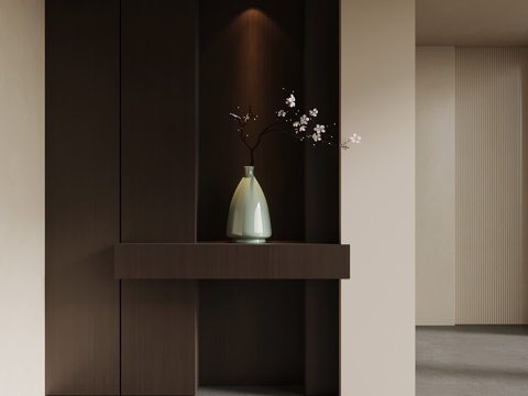  新中式玄关 入户装饰玄关3d模型 