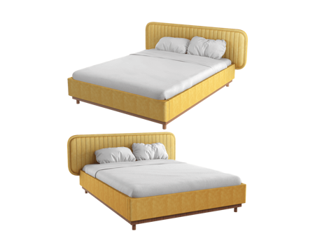  Scandic 双人床3d模型 