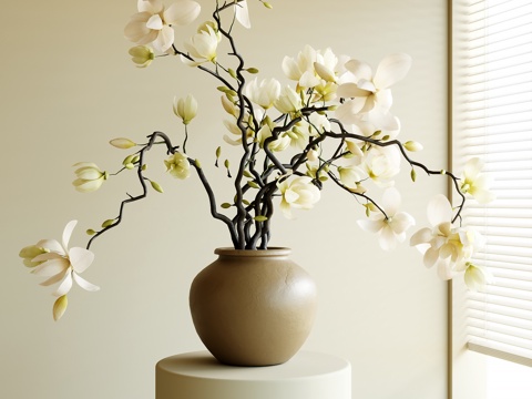  现代花瓶花艺3d模型 