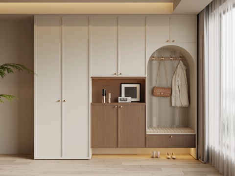 中古风鞋柜 入户鞋柜su模型