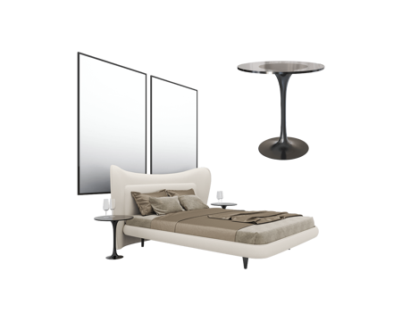  Actual design 意式双人床3d模型 