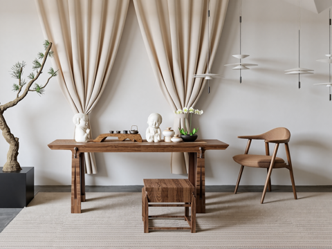  新中式茶室su模型 