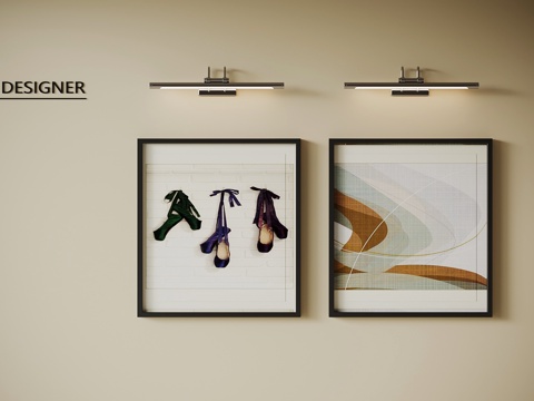 现代挂画 客厅装饰画su模型