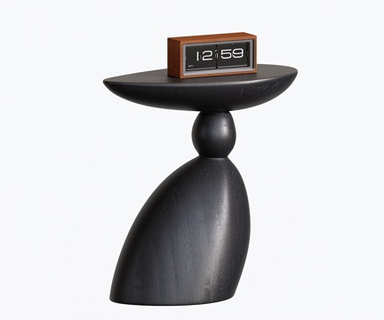  侘寂中古风边几 实木小茶几3d模型 