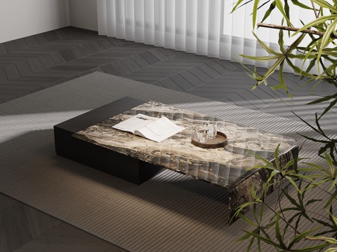 现代意式茶几 意式极简茶几su模型