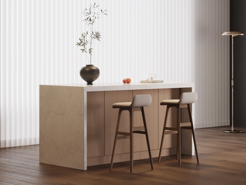 现代简约吧台 水吧台su模型