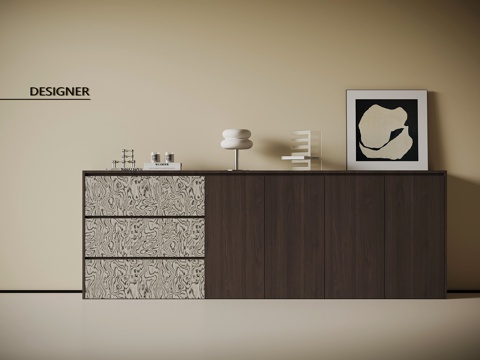  现代意式玄关柜 边柜 矮柜3d模型 