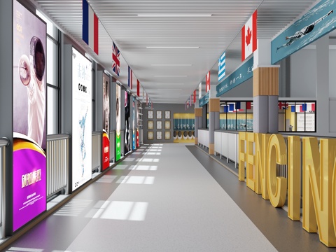  现代 体育馆 击剑馆 3D模型3d模型 