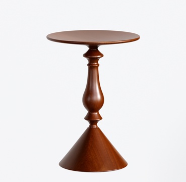 法式边几 实木圆形边几 美式小茶几su模型