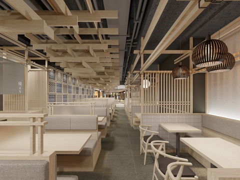  现代 侘寂风  日料店 茶桌椅组合3D模型3d模型 