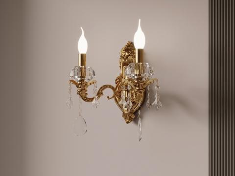  法式壁灯3d模型 