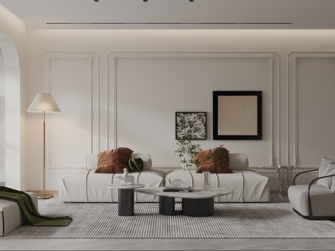 法式大平层 样板间 最新全套施工图 效果图合集cad施工图