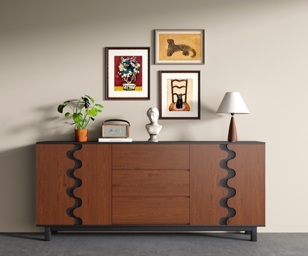  法式复古玄关柜 餐边柜 储物柜3d模型 