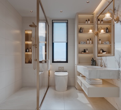  法式卫生间浴室3d模型 