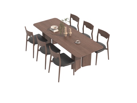  现代餐桌椅3d模型 