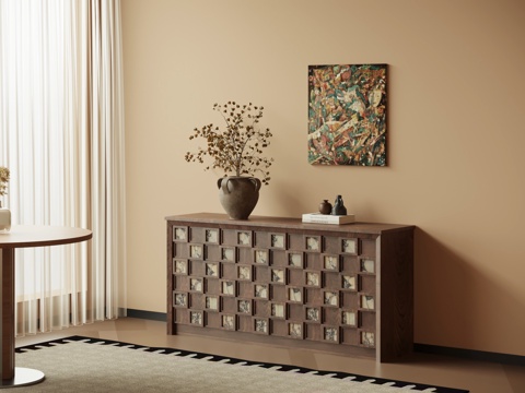 法式中古风玄关柜 边柜 端景柜su模型