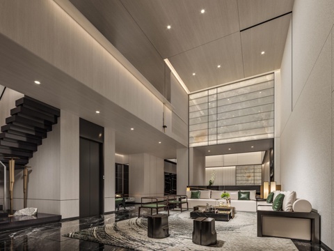  轻奢别墅 样板间 最新全套施工图 效果图合集cad施工图 