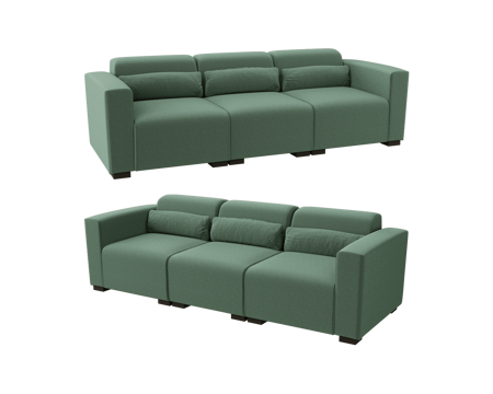  Scandic 三人沙发3d模型 