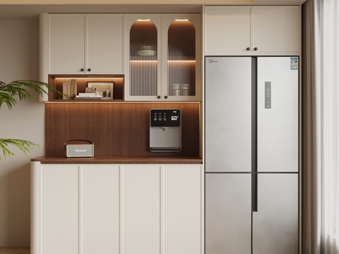  中古风酒柜 餐边柜3d模型 