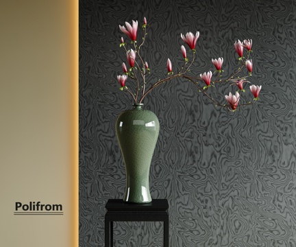  新中式花瓶花艺3d模型 