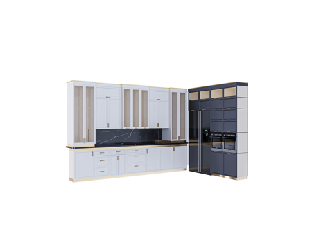  Any Home 意式转角橱柜 岛台3d模型 