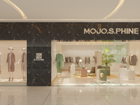  现代 轻奢服装店 女装店 3D模型3d模型 