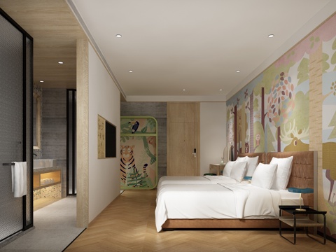  快捷酒店亲子房3d模型 