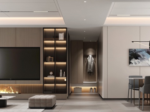  轻奢客餐厅3d模型 