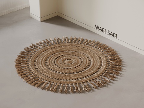 侘寂风地毯 圆形地毯su模型