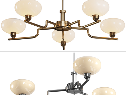  新中式中古风装饰吊灯3d模型 