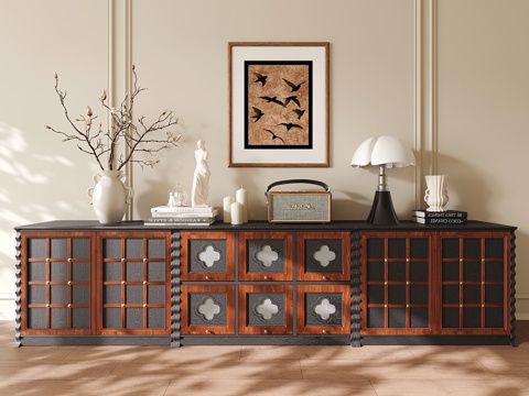 复古模块电视柜 储物柜 法式置物柜 收纳柜 装饰柜su模型